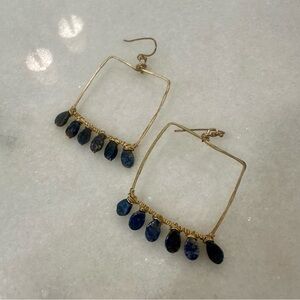Handmade Lapis and Gold Drop Earrings